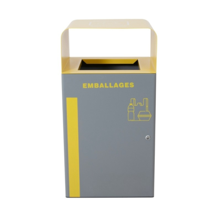 Poubelle de tri sélectif d'extérieur design avec bac