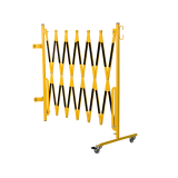 Barrière extensible à fixation murale avec roues Barrière extensible à fixation murale avec roues