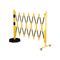Barrière extensible avec socle mobile