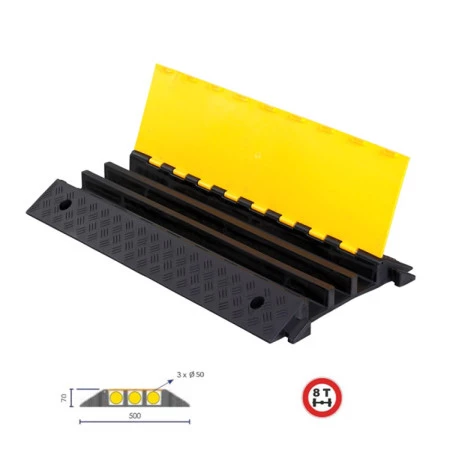 Passe-câble modulaire 3 canaux avec couvercle Passe-câble modulaire 3 canaux avec couvercle