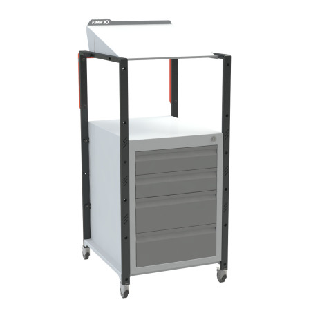 Pupitre d'atelier inclinable sur roulettes Pupitre d'atelier inclinable sur roulettes