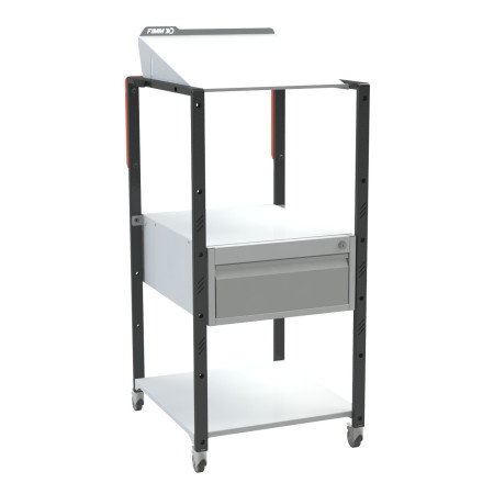 Pupitre d'atelier inclinable sur roulettes Pupitre d'atelier inclinable sur roulettes