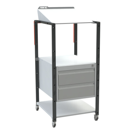 Pupitre d'atelier inclinable sur roulettes Pupitre d'atelier inclinable sur roulettes