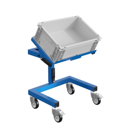 W020020005 - Support bacs Europe SRI2 à simple plateau - Lxlxh 610x410x650-910 mm - Coloris Bleu Industrie RAL 5015 W020020005 - Support bacs Europe SRI2 à simple plateau - Lxlxh 610x410x650-910 mm - Coloris Bleu Industrie RAL 5015