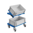 W020020005 - Support bacs Europe SRI2 à double plateau - Lxlxh 610x410x650-910 mm - Coloris Bleu Industrie RAL 5015 W020020005 - Support bacs Europe SRI2 à double plateau - Lxlxh 610x410x650-910 mm - Coloris Bleu Industrie RAL 5015