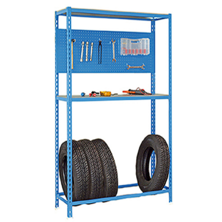 Rack à pneus avec panneau perforé Rack à pneus avec panneau perforé