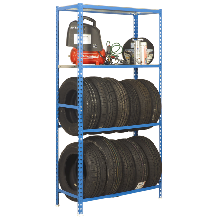 Rayonnage à pneus avec étagères