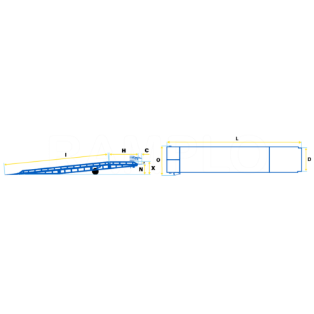 Rampe de chargement mobile rabattable Rampe de chargement mobile rabattable