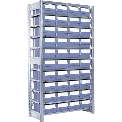 Rayonnage à tablettes équipés de bacs RK
