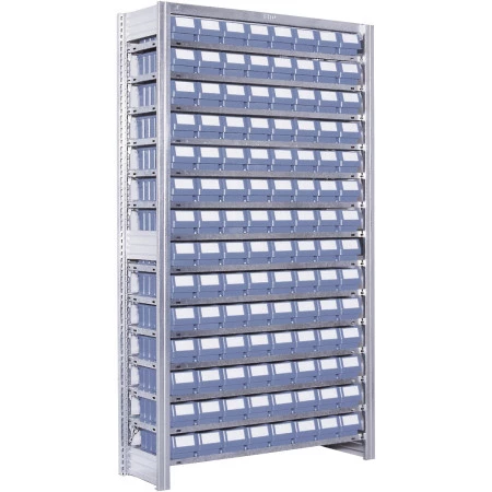 Rayonnage à tablettes équipés de 112 bacs RK Rayonnage à tablettes équipés de 112 bacs RK