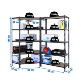 Pack 2 rayonnages avec une étagère d'angle Pack 2 rayonnages avec une étagère d'angle