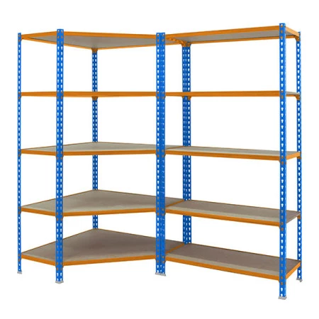 Pack 2 rayonnages avec une étagère d'angle Pack 2 rayonnages avec une étagère d'angle