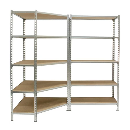 Pack 2 rayonnages avec une étagère d'angle Pack 2 rayonnages avec une étagère d'angle