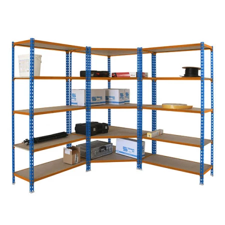 Pack 3 rayonnages avec une étagère d'angle Pack 3 rayonnages avec une étagère d'angle