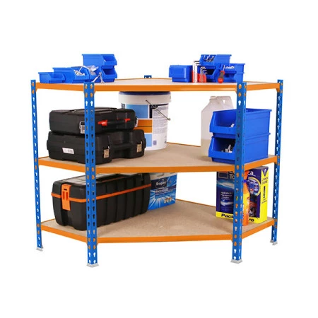 Rayonnage d'angle de 3 niveaux Rayonnage d'angle de 3 niveaux