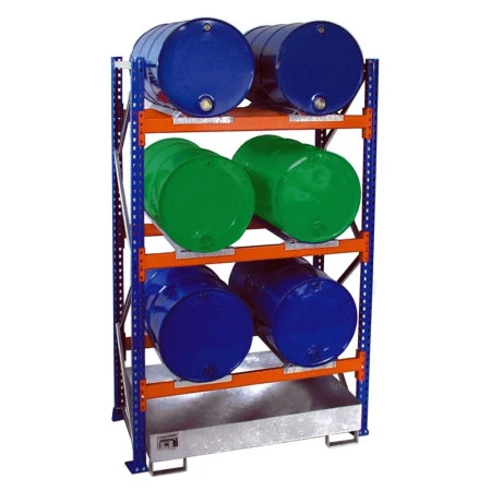 Rayonnage à 3 niveaux pour fûts de 200 L Rayonnage à 3 niveaux pour fûts de 200 L