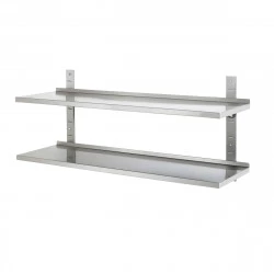 Etagère murale Inox double
