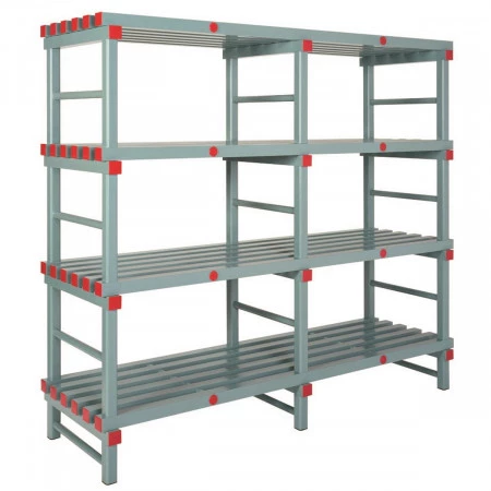 Rayonnage alimentaire en résine. Haut. 1150 à 2450 mm. Rayonnage alimentaire en résine. Haut. 1150 à 2450 mm.