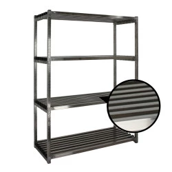 Rayonnage alimentaire inox à tablettes tubulaires