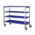 Rayonnage alimentaire en inox sur roulettes. 4 plateaux Rayonnage alimentaire en inox sur roulettes. 4 plateaux