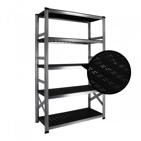 Rayonnage alimentaire. Focus sur les tablettes noires pour un environnement milieu tempéré Rayonnage alimentaire. Focus sur les tablettes noires pour un environnement milieu tempéré
