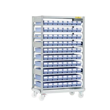 Rack mobile avec bacs de rangement Rack mobile avec bacs de rangement