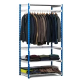 Rayonnage porte-cintres avec étagères Rayonnage porte-cintres avec étagères