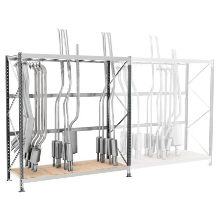 Rayonnage pour stocker les pièces d'échappement Rayonnage pour stocker les pièces d'échappement