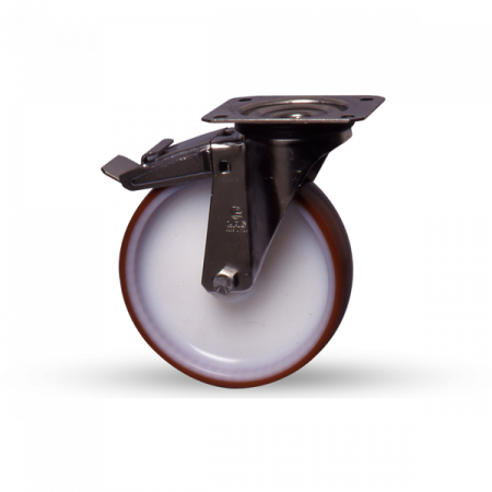 Roulette avec frein acier inoxydable Roulette avec frein acier inoxydable