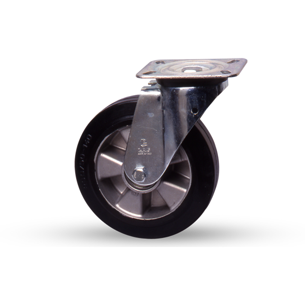 Roulette pivotante à platine & frein plastique transparent 50mm 50kg