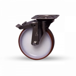 Roulette pivotante en tôle d'acier avec frein