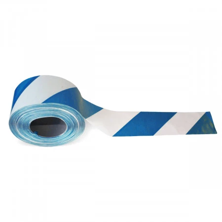 Ruban de chantier blanc et bleu Ruban de chantier blanc et bleu
