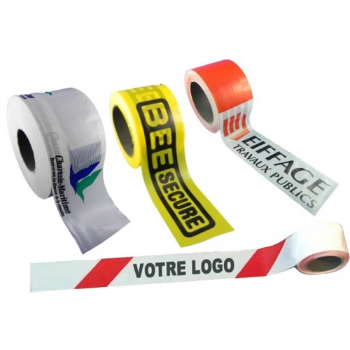 Bande de signalisation rubalise non adhésive rayée rouge blanc 80 mm x 500  m