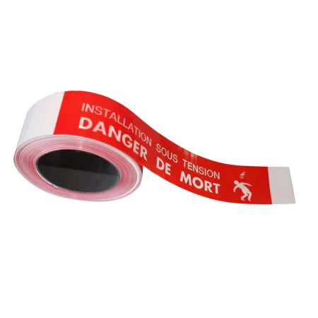 Rubalise - Ruban De Chantier - Entree Interdite- 100m*50mm - Rouge & Blanc  sur