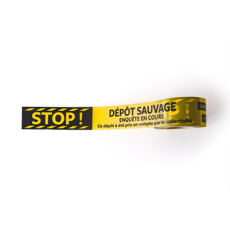 Ruban de balisage « Dépôt sauvage - Enquête en cours - STOP ! » Ruban de balisage « Dépôt sauvage - Enquête en cours - STOP ! »
