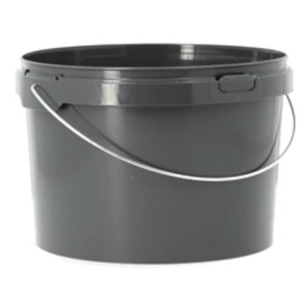 DEWEPRO Lot De 20 Seaux De Chantier 12L - Plastique Noir Robustes, Anse Métal, Graduation - Mortier, Plâtre
