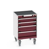 40402109 - CUBIO armoire roulante SLR-556-43 - Avec 4 tiroirs + Dessus Rebords/Tapis - LxPxH: 525x525x780mm - Gris Anthracite RAL 7016 40402109 - CUBIO armoire roulante SLR-556-43 - Avec 4 tiroirs + Dessus Rebords/Tapis - LxPxH: 525x525x780mm - Gris Anthracite RAL 7016