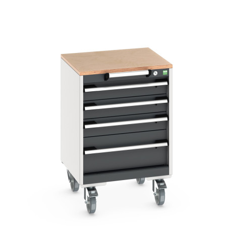 40402133 - Armoire Roulante CUBIO SLR-556-53 - Avec 5 Tiroirs + Dessus Multiplex - LxPxH: 525x525x790mm - Gris Anthracite RAL 7016 40402133 - Armoire Roulante CUBIO SLR-556-53 - Avec 5 Tiroirs + Dessus Multiplex - LxPxH: 525x525x790mm - Gris Anthracite RAL 7016