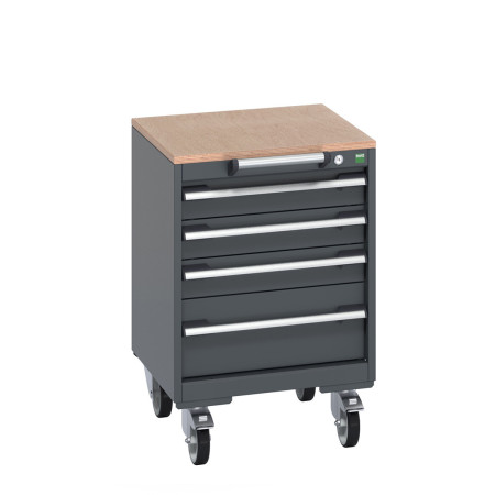 40402133 - Armoire Roulante CUBIO SLR-556-53 - Avec 5 Tiroirs + Dessus Multiplex - LxPxH: 525x525x790mm - Full Gris Anthracite RAL 7016 40402133 - Armoire Roulante CUBIO SLR-556-53 - Avec 5 Tiroirs + Dessus Multiplex - LxPxH: 525x525x790mm - Full Gris Anthracite RAL 7016