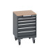 40402135 - Armoire Roulante CUBIO SLR-556-51 - Avec 5 Tiroirs + Dessus Multiplex - LxPxH: 525x525x790mm - Full Gris Anthracite RAL 7016 40402135 - Armoire Roulante CUBIO SLR-556-51 - Avec 5 Tiroirs + Dessus Multiplex - LxPxH: 525x525x790mm - Full Gris Anthracite RAL 7016