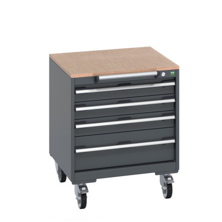 40402143 - Armoire Roulante CUBIO SLR-666-41 - Avec 5 Tiroirs + Dessus Multiplex - LxPxH: 650x650x790mm - Full Gris Anthracite RAL 7016 40402143 - Armoire Roulante CUBIO SLR-666-41 - Avec 5 Tiroirs + Dessus Multiplex - LxPxH: 650x650x790mm - Full Gris Anthracite RAL 7016