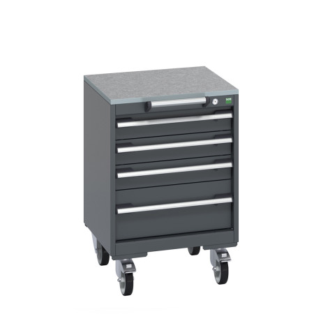 40402134 - Armoire Roulante CUBIO SLR-556-53 - Avec 5 Tiroirs + Dessus Lino - LxPxH: 525x525x790mm - Full Gris Anthracite RAL 7016 40402134 - Armoire Roulante CUBIO SLR-556-53 - Avec 5 Tiroirs + Dessus Lino - LxPxH: 525x525x790mm - Full Gris Anthracite RAL 7016