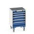 40402011 - Armoire Roulante CUBIOS LR-556-51 - Avec 5 Tiroirs + Dessus Rebords/Tapis - LxPxH: 525x525x785mm - Bleu Gentiane RAL 5010 40402011 - Armoire Roulante CUBIOS LR-556-51 - Avec 5 Tiroirs + Dessus Rebords/Tapis - LxPxH: 525x525x785mm - Bleu Gentiane RAL 5010