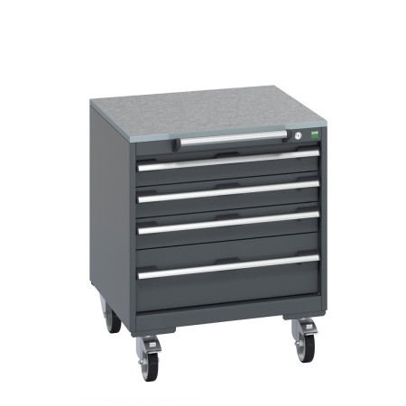 40402144 - Armoire Roulante CUBIO SLR-666-41 - Avec 5 Tiroirs + Dessus Lino - LxPxH: 650x650x790mm - Full Gris Anthracite RAL 7016 40402144 - Armoire Roulante CUBIO SLR-666-41 - Avec 5 Tiroirs + Dessus Lino - LxPxH: 650x650x790mm - Full Gris Anthracite RAL 7016