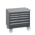 40402154 - Armoire Roulante CUBIO SLR-866-53 - Avec 5 Tiroirs + Dessus Lino - LxPxH: 800x650x790mm - Full Gris Anthracite RAL 7016 40402154 - Armoire Roulante CUBIO SLR-866-53 - Avec 5 Tiroirs + Dessus Lino - LxPxH: 800x650x790mm - Full Gris Anthracite RAL 7016