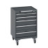 40402033 - CUBIO armoire roulante SLR-668-51 - Avec 5 tiroirs + Dessus Rebords/Tapis - LxPxH: 650x650x980mm - Full Gris Anthracite RAL 7016 40402033 - CUBIO armoire roulante SLR-668-51 - Avec 5 tiroirs + Dessus Rebords/Tapis - LxPxH: 650x650x980mm - Full Gris Anthracite RAL 7016