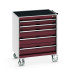 40402059 - CUBIO armoire roulante SLR-868-51 - Avec 5 tiroirs + Dessus Rebords/Tapis - LxPxH: 800x650x980mm - Rouge Pourpre RAL 3004 40402059 - CUBIO armoire roulante SLR-868-51 - Avec 5 tiroirs + Dessus Rebords/Tapis - LxPxH: 800x650x980mm - Rouge Pourpre RAL 3004