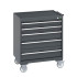 40402059 - CUBIO armoire roulante SLR-868-51 - Avec 5 tiroirs + Dessus Rebords/Tapis - LxPxH: 800x650x980mm - Full Gris Anthracite RAL 7016 40402059 - CUBIO armoire roulante SLR-868-51 - Avec 5 tiroirs + Dessus Rebords/Tapis - LxPxH: 800x650x980mm - Full Gris Anthracite RAL 7016