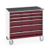 40402075 - CUBIO armoire roulante SLR-1068-51 - Avec 5 tiroirs + Dessus Rebords/Tapis - LxPxH: 1050x650x980mm - Rouge Pourpre RAL 3004 40402075 - CUBIO armoire roulante SLR-1068-51 - Avec 5 tiroirs + Dessus Rebords/Tapis - LxPxH: 1050x650x980mm - Rouge Pourpre RAL 3004
