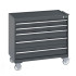40402075 - CUBIO armoire roulante SLR-1068-51 - Avec 5 tiroirs + Dessus Rebords/Tapis - LxPxH: 1050x650x980mm - Full Gris Anthracite RAL 7016 40402075 - CUBIO armoire roulante SLR-1068-51 - Avec 5 tiroirs + Dessus Rebords/Tapis - LxPxH: 1050x650x980mm - Full Gris Anthracite RAL 7016